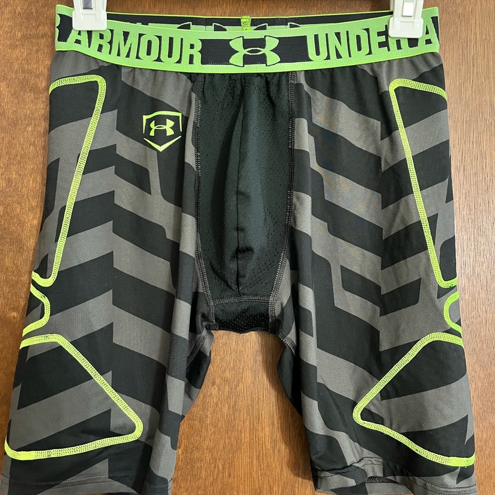 Under Armour Men's Black & Gray Boxer Briefs with Neon Green Accents